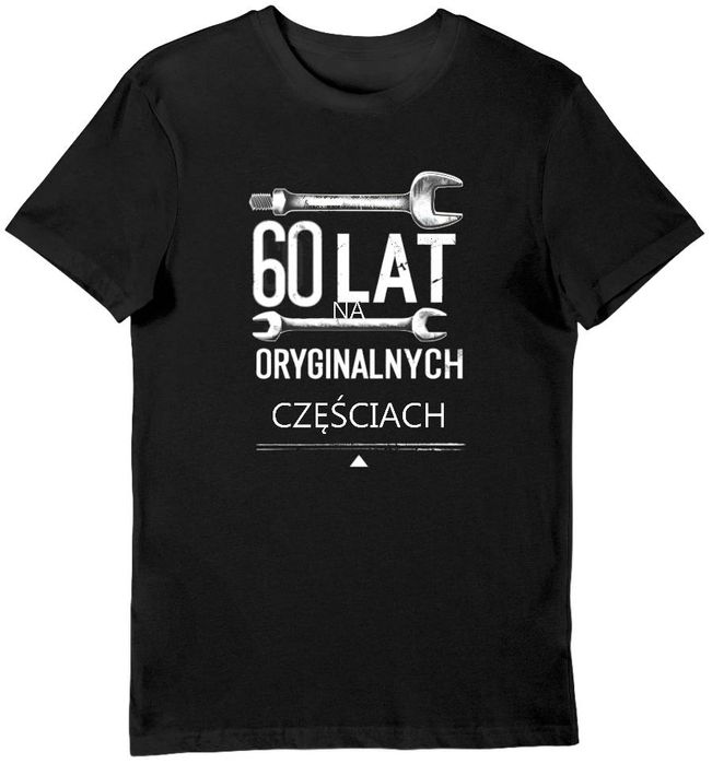 Koszulka męska 60 lat na oryginalnych częściach czarna S