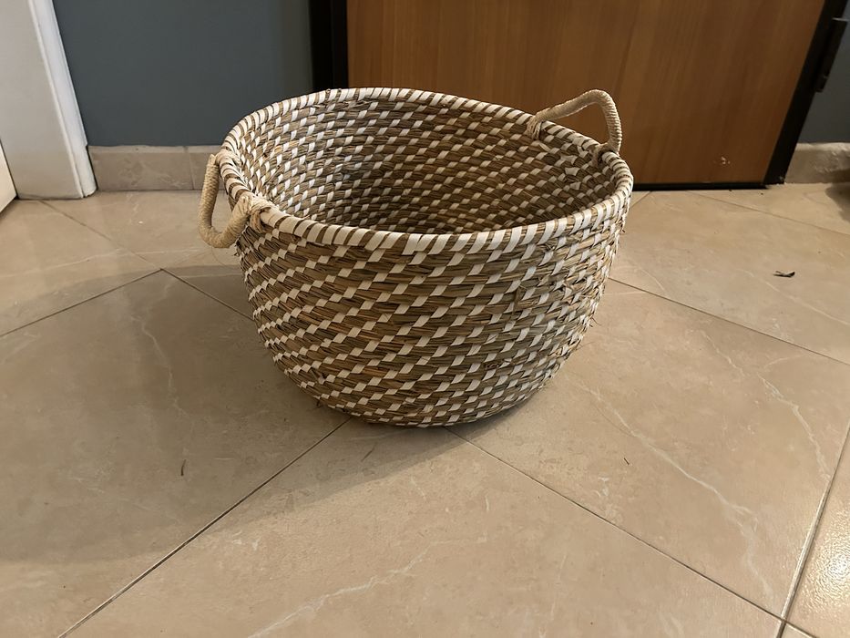 Conjunto de Cestas Decorativas em Palha Natural
