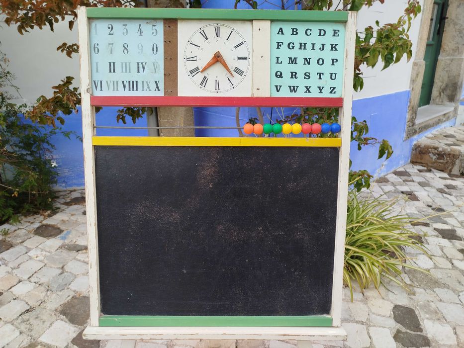 Quadro de Giz Antigo para Crianças - Brinquedo Antigo Português  em Madeira