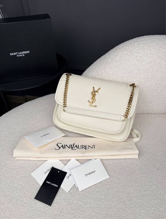Yves Saint Laurent Niki Bag Milk/Gold | Стильна люкс сумка YSL