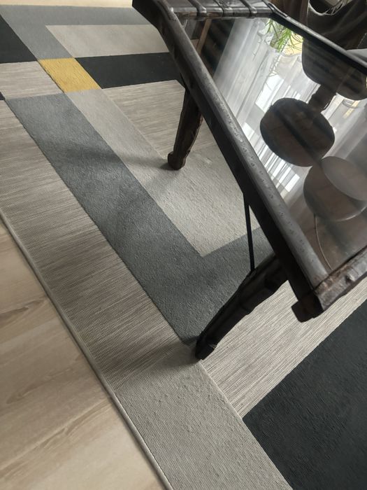 Ława - stolik unikat drewno metal trapez
