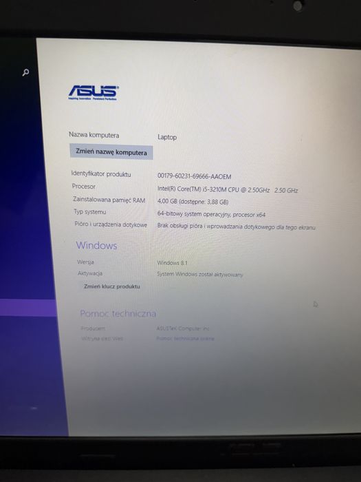 ASUS R900V Notebook PC 18,4" działa na baterii