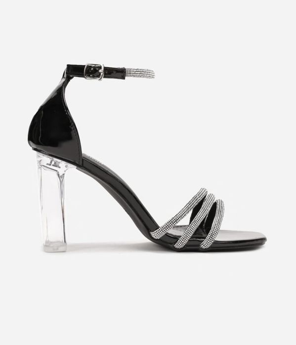 Eleganckie sandały 38 z cyrkoniami słupek nowe