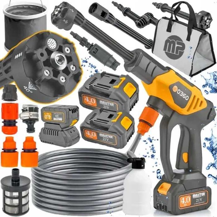 Мощная аккумуляторная мойка MAJSTER PRO 1000W / 2 АКБ / 60 Бар Польша