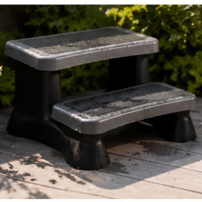 Schody PVC antypoślizgowe do balii ogrodowej | Schodki do jacuzzi bani bali ogrodowej | Balia Technic