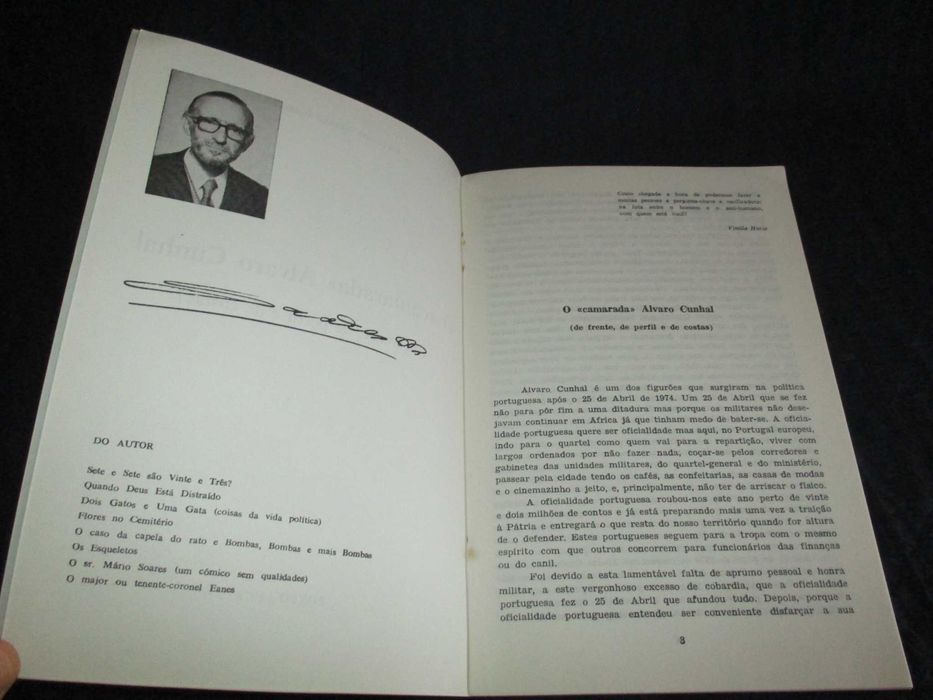 Livro O "camarada" Álvaro Cunhal António Soares Moreira