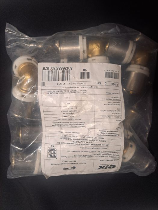 Kolano mosiężne zaprasowywane 26x3,0-26x3,0