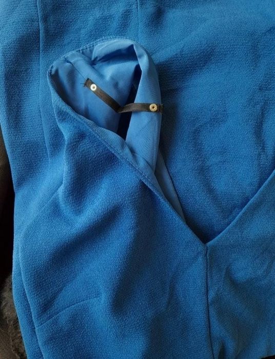Vestido de cerimónia azul Mango S