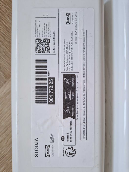 Przycięty wkład na sztućce organizer IKEA Stodja