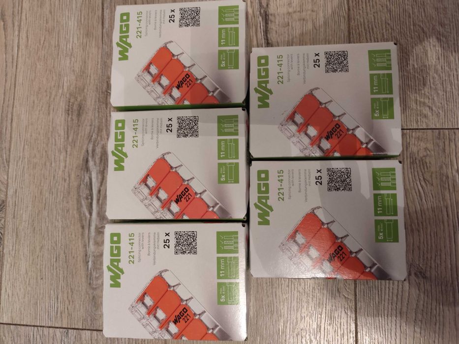 Złączki elektryczne 5 paczek wago 5 linka 221-415