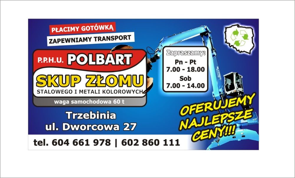 POLBART - skup złomu stalowego oraz metali kolorowych miedzi, alu