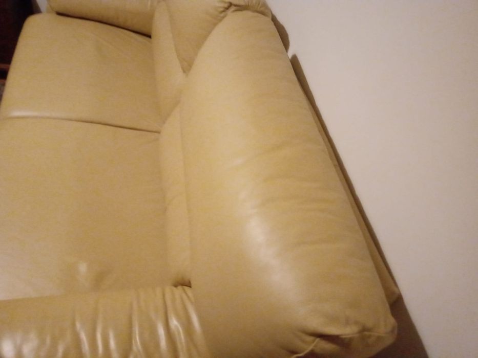 Sofá de pele em bom estado