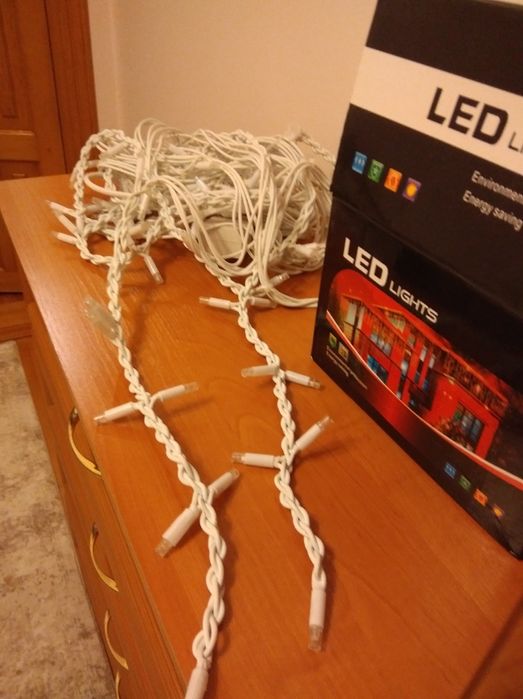 гірлянда вулична бахрово 3,5 метрів жовте світло дріт білий є 2 упаков