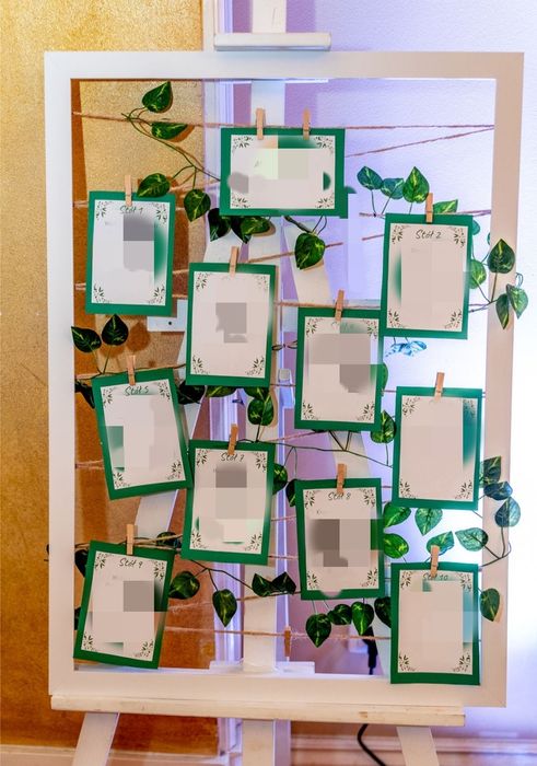 Tablica plan stołów, ramka na zdjęcia