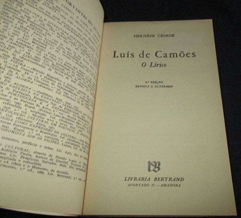 Livros Luís de Camões O Lírico O Épico Hernâni Cidade