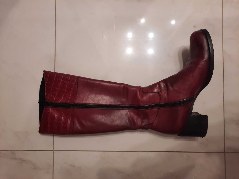 Kozaki włoskie ze skóry damskie