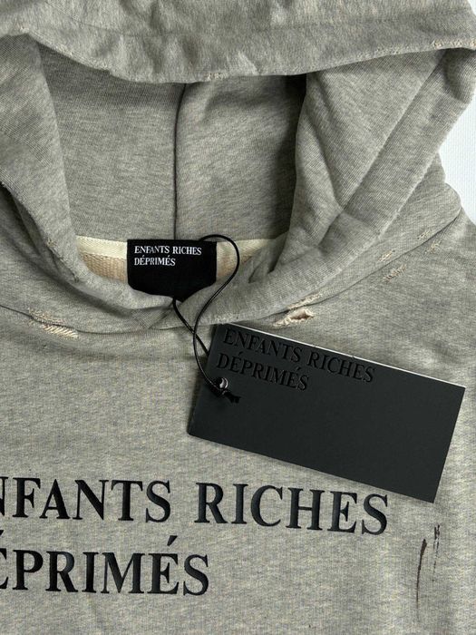 Худі Enfants Riches Deprimes archive ERD сіра худи кофта distressed