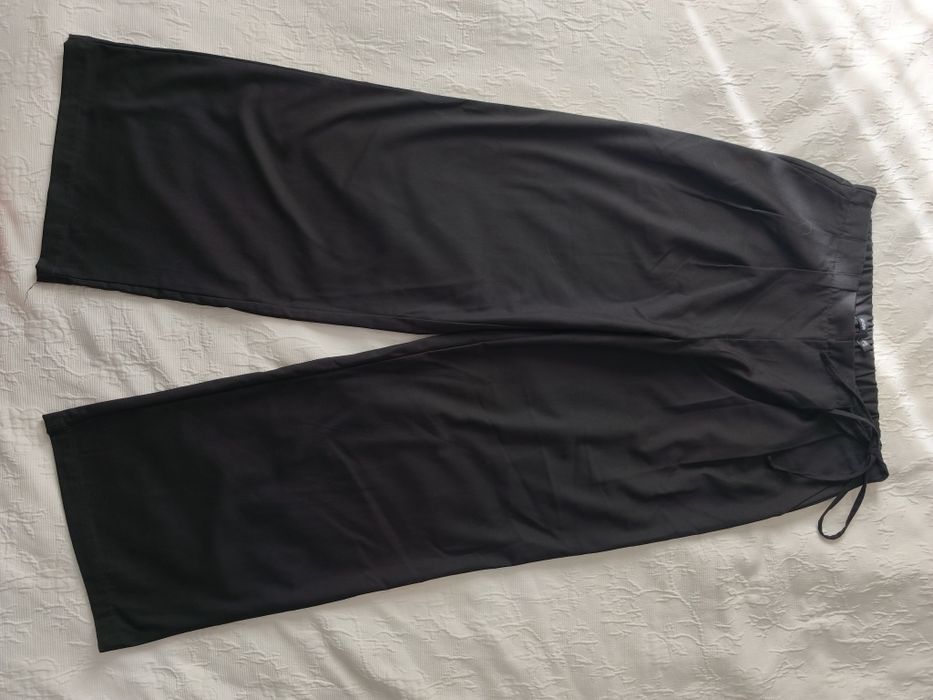 Spodnie czarne eleganckie długie szerokie nogawki rozmiar XL