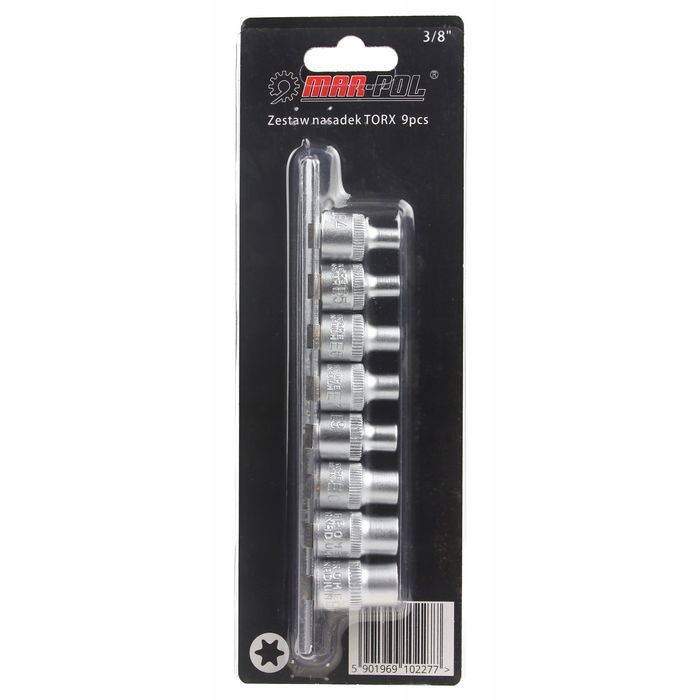 Zestaw kluczy nasadowych Torx 3/8" 9 el. Mar-Pol M66420