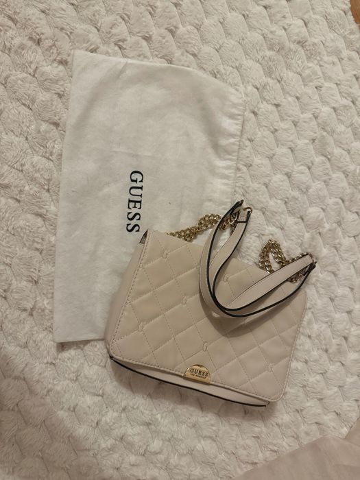 Torebka guess oryginał skóra złoty lancuszek