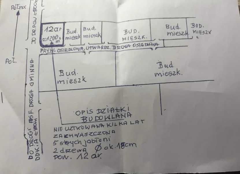 Działka budowlana na sprzedaż