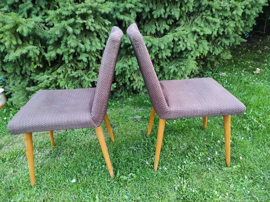 Stare krzesła klubowe Patyczaki PRL Vintage 2 szt.