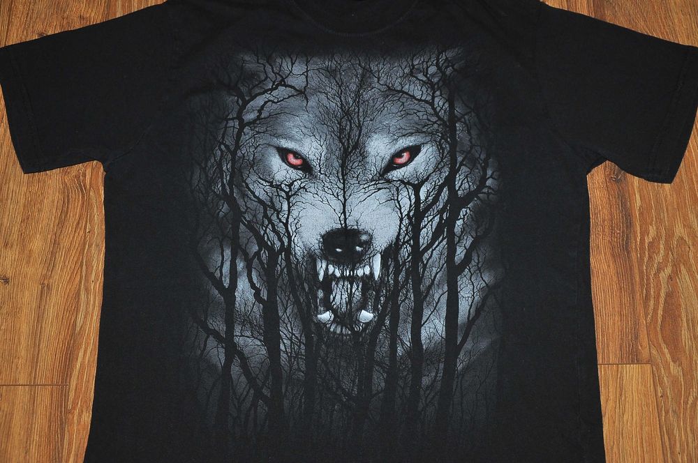 SPIRAL - Forest Wolf Leśny Wilk - koszulka rozm.L Black/Power Metal