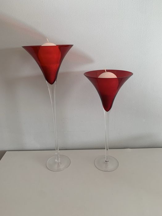 Candelabros castiçal velas grandes taças vidro decoracao