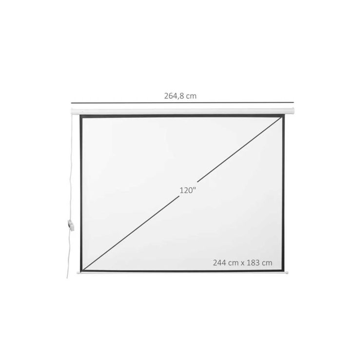 Tela de projeção tecido plástico, metal cor Blanco 244x183 cm