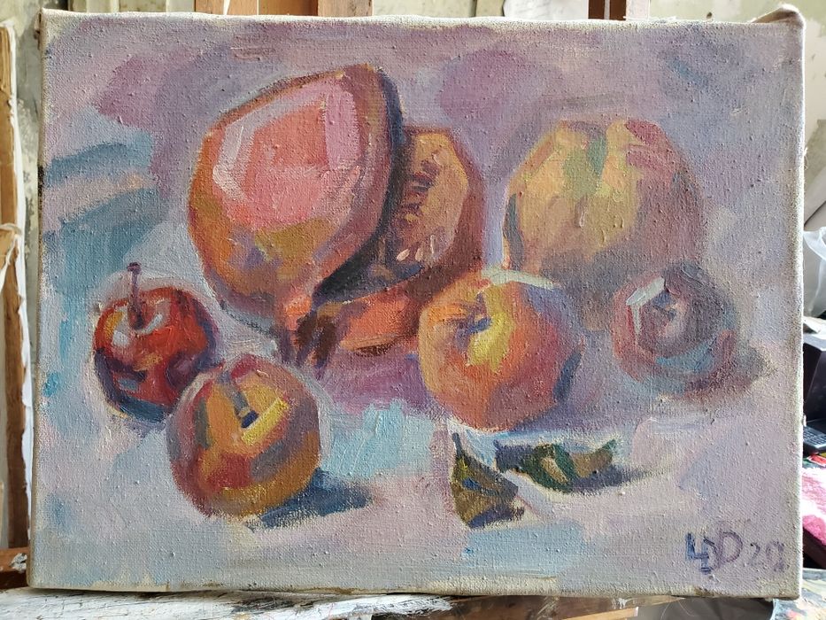 Фрукты, холст, масло