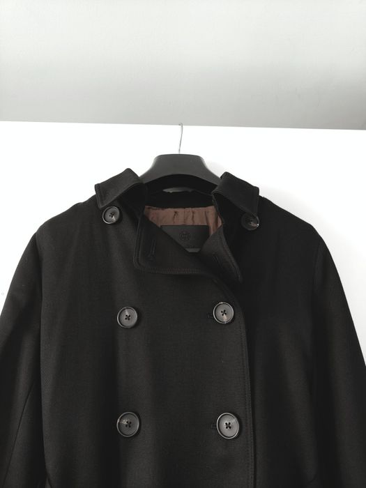 Trencz Massimo dutti 36 S czarny wiskozowy wełniany klasyczny pagony