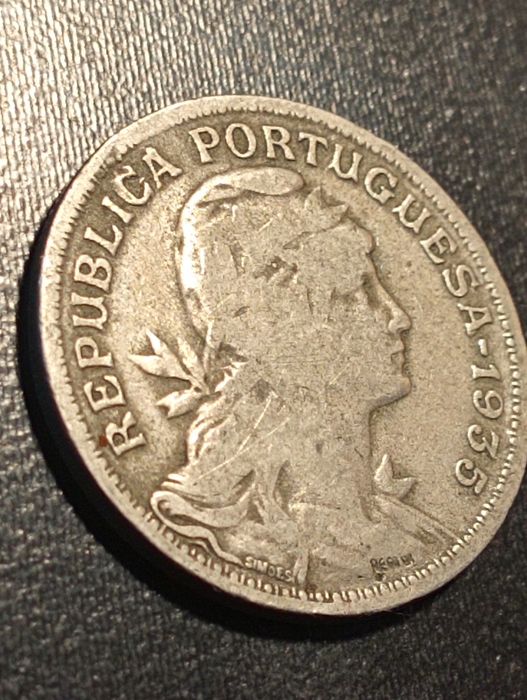 moeda 50 centavos 1935 - Alpaca - Portugal - Bela