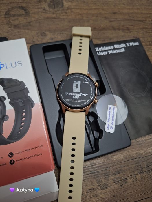 Nowy smartwatch zeblaze btalk 3 plus - champange Gold