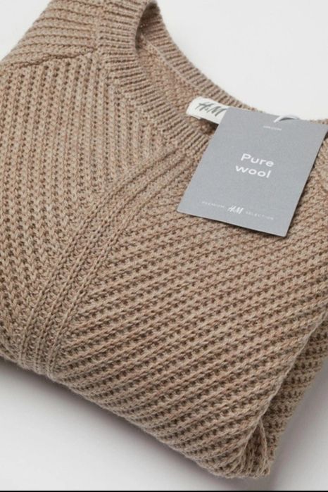 H&M Kids Exclusive 8-10lat Sweter 100% wełna szarobrązowy