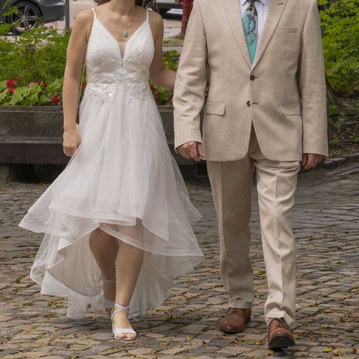 Suknia Ślubna z długim trenem, rozmiar 36, jak nowa