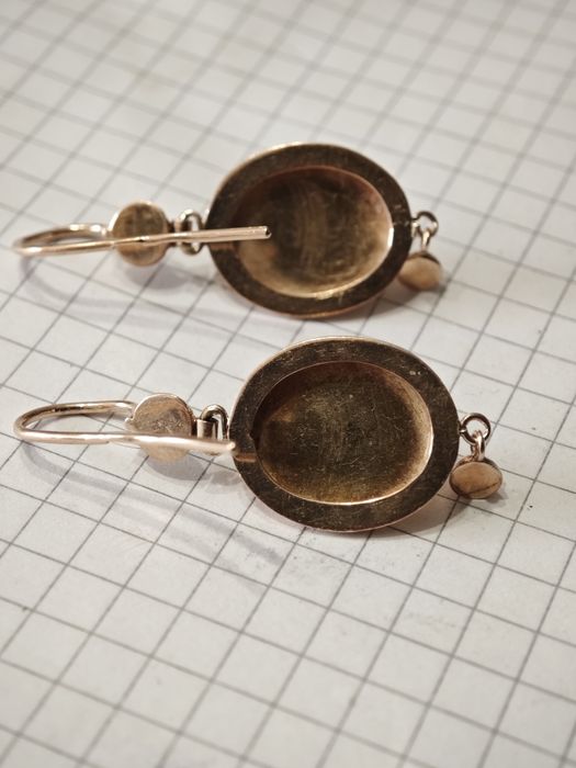 Золоті сережки-самовари, протяжки, 583 проба.