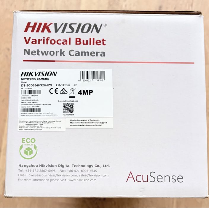 Nowa kamera IP Hikvision AcuSense DarkFighter – rozpakowana, nieużywana