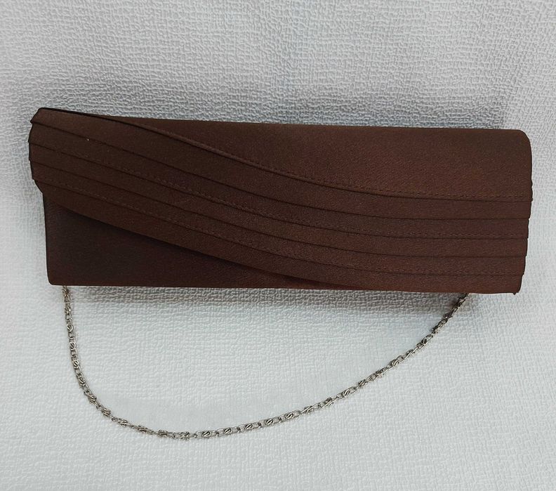 Torebka kopertówka wizytowa czekoladowy brąz LA REDOUTE