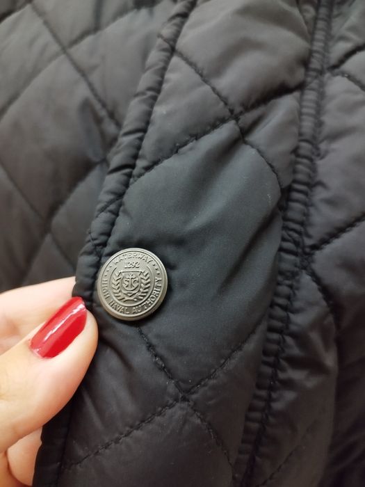 Elegancka pikowana kurtka przejściowa męska z kołnierzykiem M