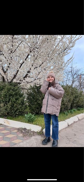 Зимняя куртка пуховик на девочку 7-9 лет