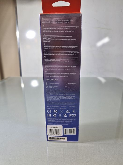 Oclean Ease Szczoteczka Soniczna Akumulatorowa 120 Dni IPX7 USB-C