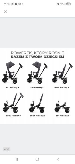 Rowerek kinderkraft aveo trójkołowy 5w1