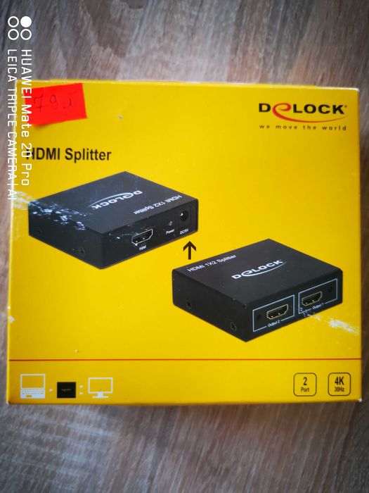 Rozdzielacz HDMI Delock  UHD 1 x wejście HDMI > 2 x wyjście HDMI 4K