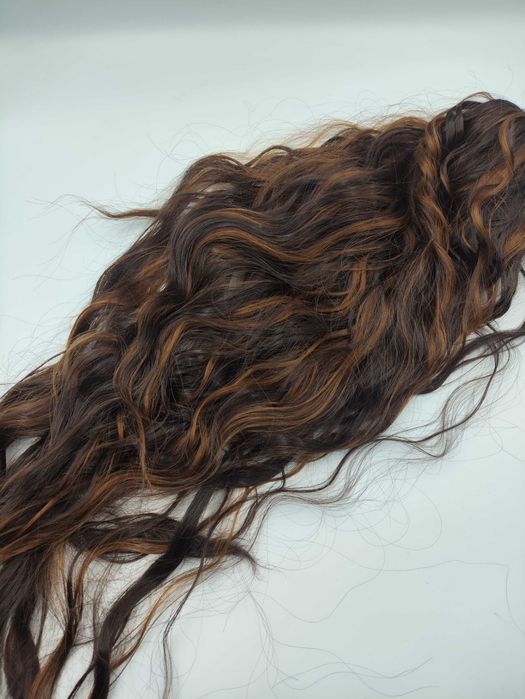 Kucyk Doczepiany Włosy Syntetyczne Falowane Długie 66cm Na Ściągacz