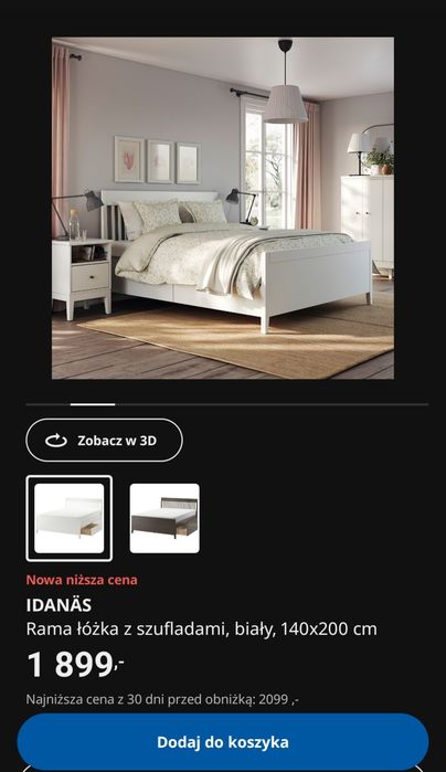 Łóżko IDANÄS Ikea 140×200