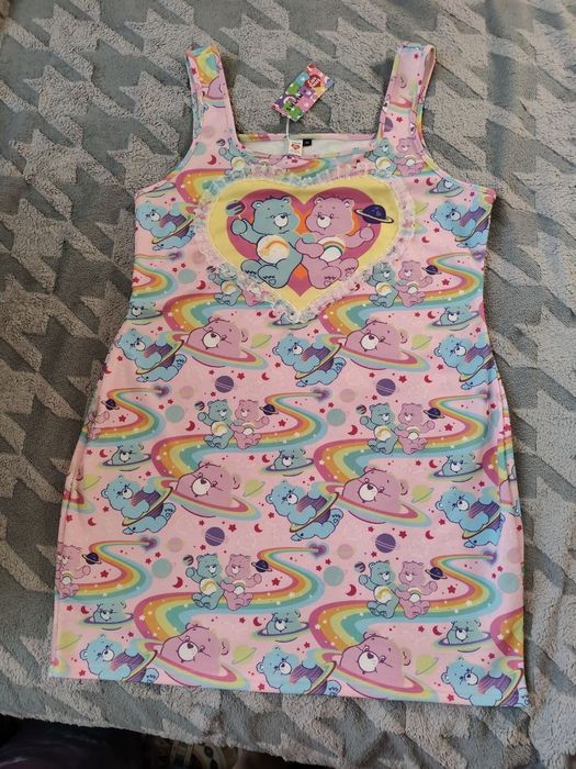 Платье-майка больших размеров с сердечком и мультяшным принтом SHEIN X Care Bears.Новое платье (Plus Size), с биркой.