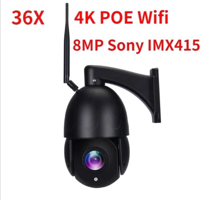 Kamera obrotowa 4K UHD36 x zoom  8mpx PTZ WiFi 5G+POE+DC 12V 36xzoom IR - 80m AI