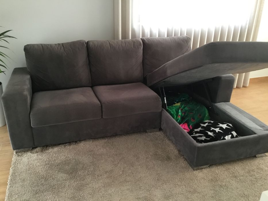 Sofá de 3 lugares com chaise long