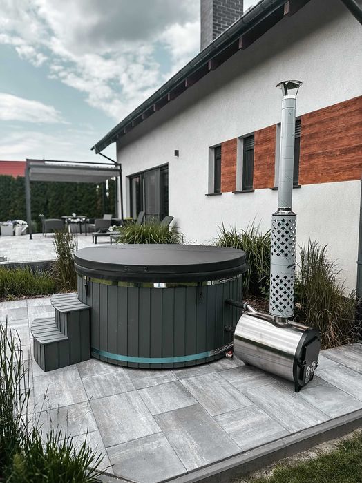Balia ogrodowa 8 os. | Piec 35kW | Hydromasaż + Aeromasaż | LED