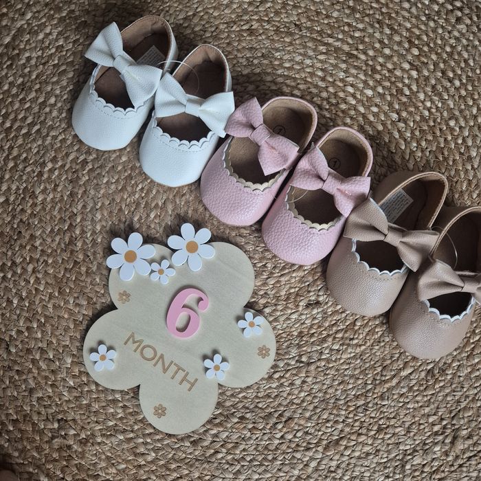 Buciki chrzest dziewczynka Milulove  0/6 mc lub 6/12